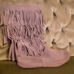 Lauren Conrad Fringe Moccasins Boots 